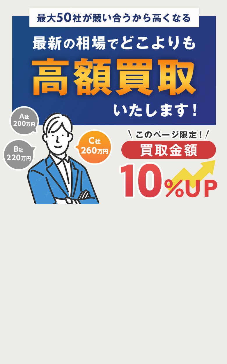 最新の相場でどこよりも高額買取いたします！